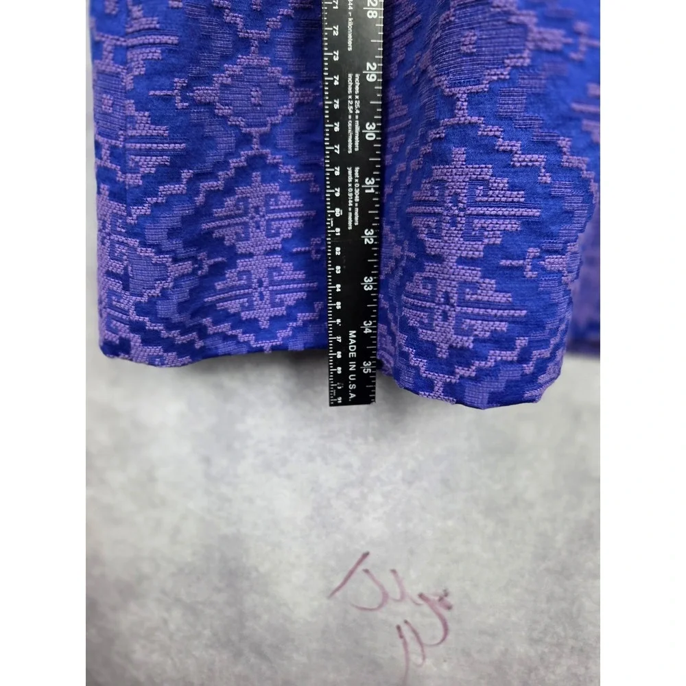 Anthropologie Maeve Averie Blue Jacquard Fit & Flare Sleeveless Dress Sz 2